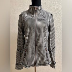Lululemon Forme Jacket II Mojave Inkwell Pine Stripe Tan Navy